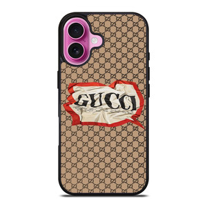 GUCCI LOGO PATTERN HEARTBREAKER iPhone 16 Plus Case Cover GUCCI LOGO PATTERN HEARTBREAKER iPhone 16 Plus Case Cover