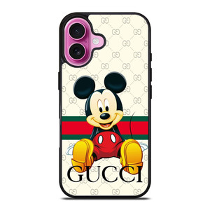GUCCI LOGO PATTERN MICKEY MOUSE DISNEY iPhone 16 Plus Case Cover GUCCI LOGO PATTERN MICKEY MOUSE DISNEY iPhone 16 Plus Case Cover