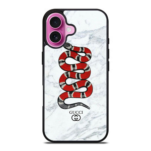 GUCCI LOGO SNAKE ON MARBLE ICON iPhone 16 Plus Case Cover
