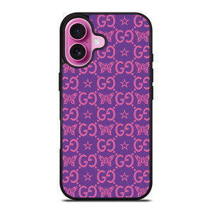 GUCCI LOGO STAR BUTTERFLIES PATTERN iPhone 16 Plus Case Cover GUCCI LOGO STAR BUTTERFLIES PATTERN iPhone 16 Plus Case Cover