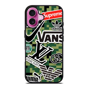 GUCCI LV NIKE VERSACE SUPREME ADIDAS LOGO iPhone 16 Plus Case Cover GUCCI LV NIKE VERSACE SUPREME ADIDAS LOGO iPhone 16 Plus Case Cover