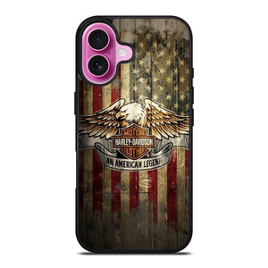 HARLEY DAVIDSON AMERICAN LEGEND WOODEN LOGO iPhone 16 Plus Case Cover HARLEY DAVIDSON AMERICAN LEGEND WOODEN LOGO iPhone 16 Plus Case Cover