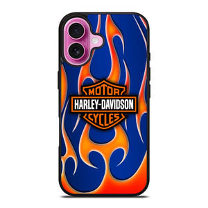 HARLEY DAVIDSON BLUE FLAME LOGO iPhone 16 Plus Case Cover