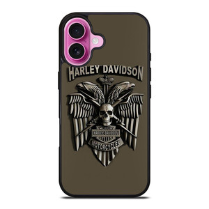 HARLEY DAVIDSON MOTORCYCLES LOGO METAL iPhone 16 Plus Case Cover HARLEY DAVIDSON MOTORCYCLES LOGO METAL iPhone 16 Plus Case Cover