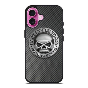 HARLEY DAVIDSON MOTORCYCLES SKULL LOGO CARBON iPhone 16 Plus Case Cover HARLEY DAVIDSON MOTORCYCLES SKULL LOGO CARBON iPhone 16 Plus Case Cover