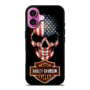 HARLEY DAVIDSON SKULL FLAG iPhone 16 Plus Case Cover