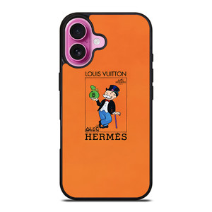 HERMES LOUIS VUITTON LV LOGO MONOPOLI ICON iPhone 16 Plus Case Cover HERMES LOUIS VUITTON LV LOGO MONOPOLI ICON iPhone 16 Plus Case Cover