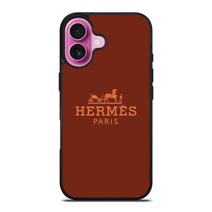 HERMES PARIS LOGO BROWN iPhone 16 Plus Case Cover HERMES PARIS LOGO BROWN iPhone 16 Plus Case Cover