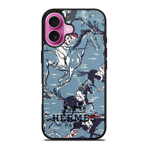 HERMES PARIS PATTERN HORSE iPhone 16 Plus Case Cover HERMES PARIS PATTERN HORSE iPhone 16 Plus Case Cover