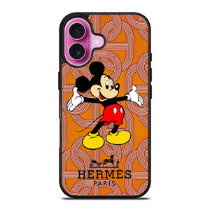 HERMES PARIS PATTERN MICKEY MOUSE DISNEY iPhone 16 Plus Case Cover HERMES PARIS PATTERN MICKEY MOUSE DISNEY iPhone 16 Plus Case Cover