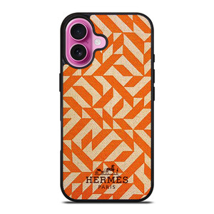 HERMES PARIS PATTERN ORANGE iPhone 16 Plus Case Cover HERMES PARIS PATTERN ORANGE iPhone 16 Plus Case Cover