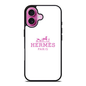 HERMES PARIS PINK LOGO iPhone 16 Plus Case Cover HERMES PARIS PINK LOGO iPhone 16 Plus Case Cover