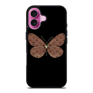 LOUIS VUITTON LV LOGO BUTTERFLY iPhone 16 Plus Case Cover LOUIS VUITTON LV LOGO BUTTERFLY iPhone 16 Plus Case Cover