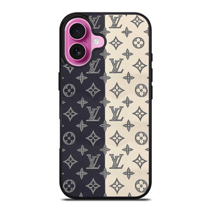LOUIS VUITTON PATTERN BLACK AND WHITE iPhone 16 Plus Case Cover LOUIS VUITTON PATTERN BLACK AND WHITE iPhone 16 Plus Case Cover