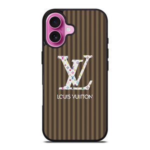 LOUS VUITTON LOGO LV BROWN STRIPES ICON iPhone 16 Plus Case Cover LOUS VUITTON LOGO LV BROWN STRIPES ICON iPhone 16 Plus Case Cover