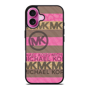 MICHAEL KORS PINK STRIP LOGO iPhone 16 Plus Case Cover MICHAEL KORS PINK STRIP LOGO iPhone 16 Plus Case Cover