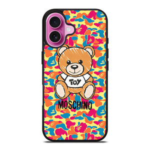 MOSCHINO X BAPE CAMO iPhone 16 Plus Case Cover MOSCHINO X BAPE CAMO iPhone 16 Plus Case Cover