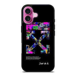OFF WHITE LOGO JUST DO IT NIKE iPhone 16 Plus Case Cover OFF WHITE LOGO JUST DO IT NIKE iPhone 16 Plus Case Cover