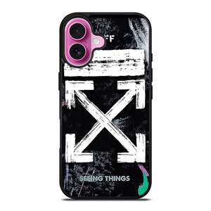 OFF WHITE LOGO SEEING THINGS iPhone 16 Plus Case Cover OFF WHITE LOGO SEEING THINGS iPhone 16 Plus Case Cover