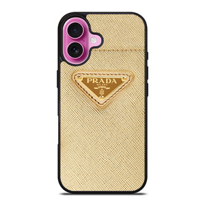 PRADA LOGO GOLD iPhone 16 Plus Case Cover
