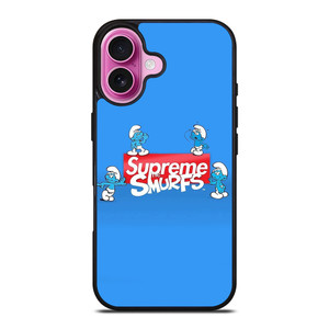 SUPREME AND THE SMURFS iPhone 16 Plus Case Cover SUPREME AND THE SMURFS iPhone 16 Plus Case Cover