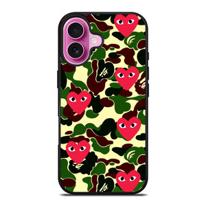 SUPREME BAPE COMME DES GARCONS iPhone 16 Plus Case Cover SUPREME BAPE COMME DES GARCONS iPhone 16 Plus Case Cover