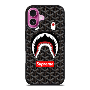 SUPREME BAPE SHARK GOYART iPhone 16 Plus Case Cover