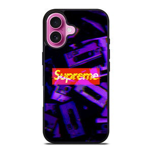 SUPREME PURPLE CASSETTE GLITCH iPhone 16 Plus Case Cover SUPREME PURPLE CASSETTE GLITCH iPhone 16 Plus Case Cover
