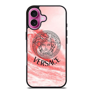 VERSACE LOGO PINK WAVES iPhone 16 Plus Case Cover VERSACE LOGO PINK WAVES iPhone 16 Plus Case Cover