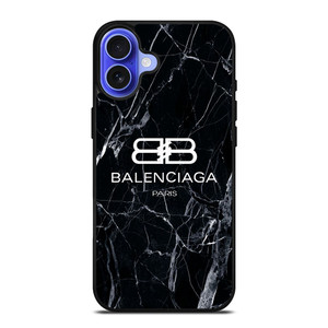BALENCIAGA LOGO MARBLE BLACK iPhone 16 Case Cover BALENCIAGA LOGO MARBLE BLACK iPhone 16 Case Cover