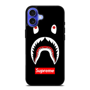 BAPE CAMO SHARK SUPREME BLACK iPhone 16 Case Cover BAPE CAMO SHARK SUPREME BLACK iPhone 16 Case Cover
