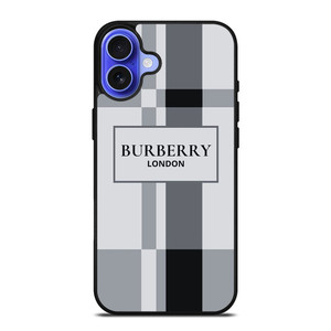 BURBERRY LONDON LOGO GREY iPhone 16 Case Cover BURBERRY LONDON LOGO GREY iPhone 16 Case Cover