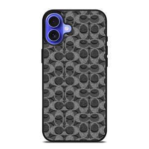 COACH BLACK GREY PATTERN LOGO iPhone 16 Case Cover COACH BLACK GREY PATTERN LOGO iPhone 16 Case Cover