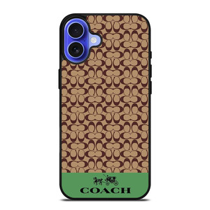 COACH NEW YORK LOGO GREEN BROWN iPhone 16 Case Cover COACH NEW YORK LOGO GREEN BROWN iPhone 16 Case Cover