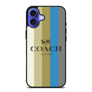 COACH NEW YORK LOGO STRIPE EMBLEM iPhone 16 Case Cover COACH NEW YORK LOGO STRIPE EMBLEM iPhone 16 Case Cover