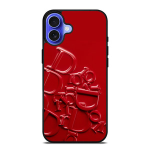 DIOR RED EMBOSS EMBLEM iPhone 16 Case Cover DIOR RED EMBOSS EMBLEM iPhone 16 Case Cover