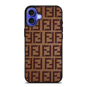 FENDI PATTERN LOGO BROWN iPhone 16 Case Cover FENDI PATTERN LOGO BROWN iPhone 16 Case Cover