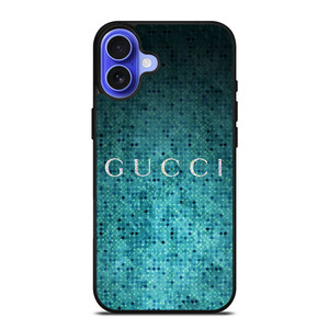 GUCCI LOGO BLUE POLKADOTS iPhone 16 Case Cover