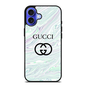 GUCCI LOGO EMBLEM ON BLUE LIQUID iPhone 16 Case Cover GUCCI LOGO EMBLEM ON BLUE LIQUID iPhone 16 Case Cover