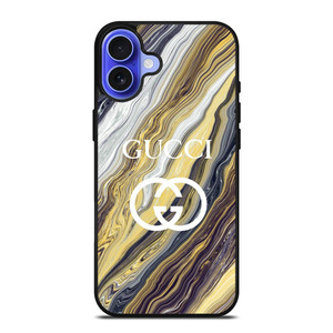 GUCCI LOGO EMBLEM ON GOLDEN MARBLE iPhone 16 Case Cover GUCCI LOGO EMBLEM ON GOLDEN MARBLE iPhone 16 Case Cover