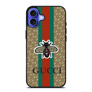 GUCCI LOGO PATTERN BEE iPhone 16 Case Cover GUCCI LOGO PATTERN BEE iPhone 16 Case Cover
