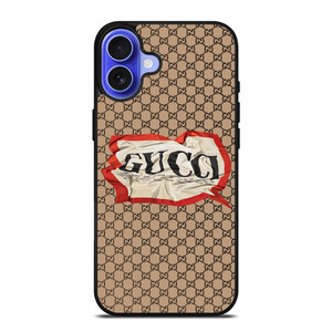 GUCCI LOGO PATTERN HEARTBREAKER iPhone 16 Case Cover GUCCI LOGO PATTERN HEARTBREAKER iPhone 16 Case Cover