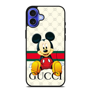 GUCCI LOGO PATTERN MICKEY MOUSE DISNEY iPhone 16 Case Cover GUCCI LOGO PATTERN MICKEY MOUSE DISNEY iPhone 16 Case Cover