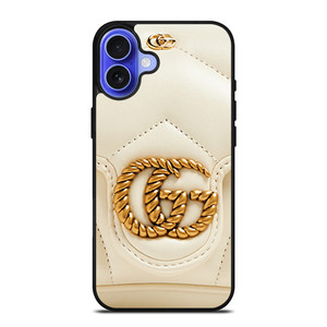 GUCCI LOGO WHITE GOLD iPhone 16 Case Cover GUCCI LOGO WHITE GOLD iPhone 16 Case Cover
