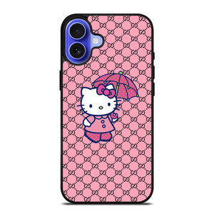 HELLO KITTY GUCCI PINK PATTERN LOGO iPhone 16 Case Cover HELLO KITTY GUCCI PINK PATTERN LOGO iPhone 16 Case Cover
