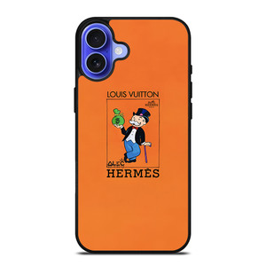 HERMES LOUIS VUITTON LV LOGO MONOPOLI ICON iPhone 16 Case Cover HERMES LOUIS VUITTON LV LOGO MONOPOLI ICON iPhone 16 Case Cover