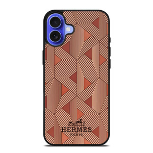 HERMES PARIS PATTERN BROWN iPhone 16 Case Cover HERMES PARIS PATTERN BROWN iPhone 16 Case Cover
