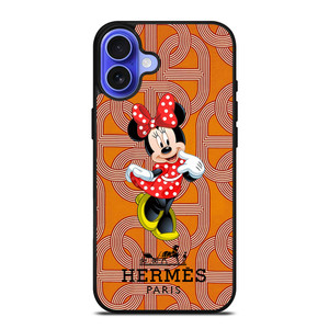 HERMES PARIS PATTERN MINNIE MOUSE DISNEY iPhone 16 Case Cover HERMES PARIS PATTERN MINNIE MOUSE DISNEY iPhone 16 Case Cover