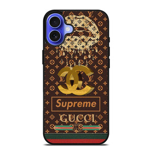 LOUIS VUITTON CHANEL SUPREME GUCCI PATTERN iPhone 16 Case Cover LOUIS VUITTON CHANEL SUPREME GUCCI PATTERN iPhone 16 Case Cover