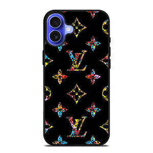 LOUIS VUITTON LOGO LV BLACK COLOR MIX iPhone 16 Case Cover LOUIS VUITTON LOGO LV BLACK COLOR MIX iPhone 16 Case Cover